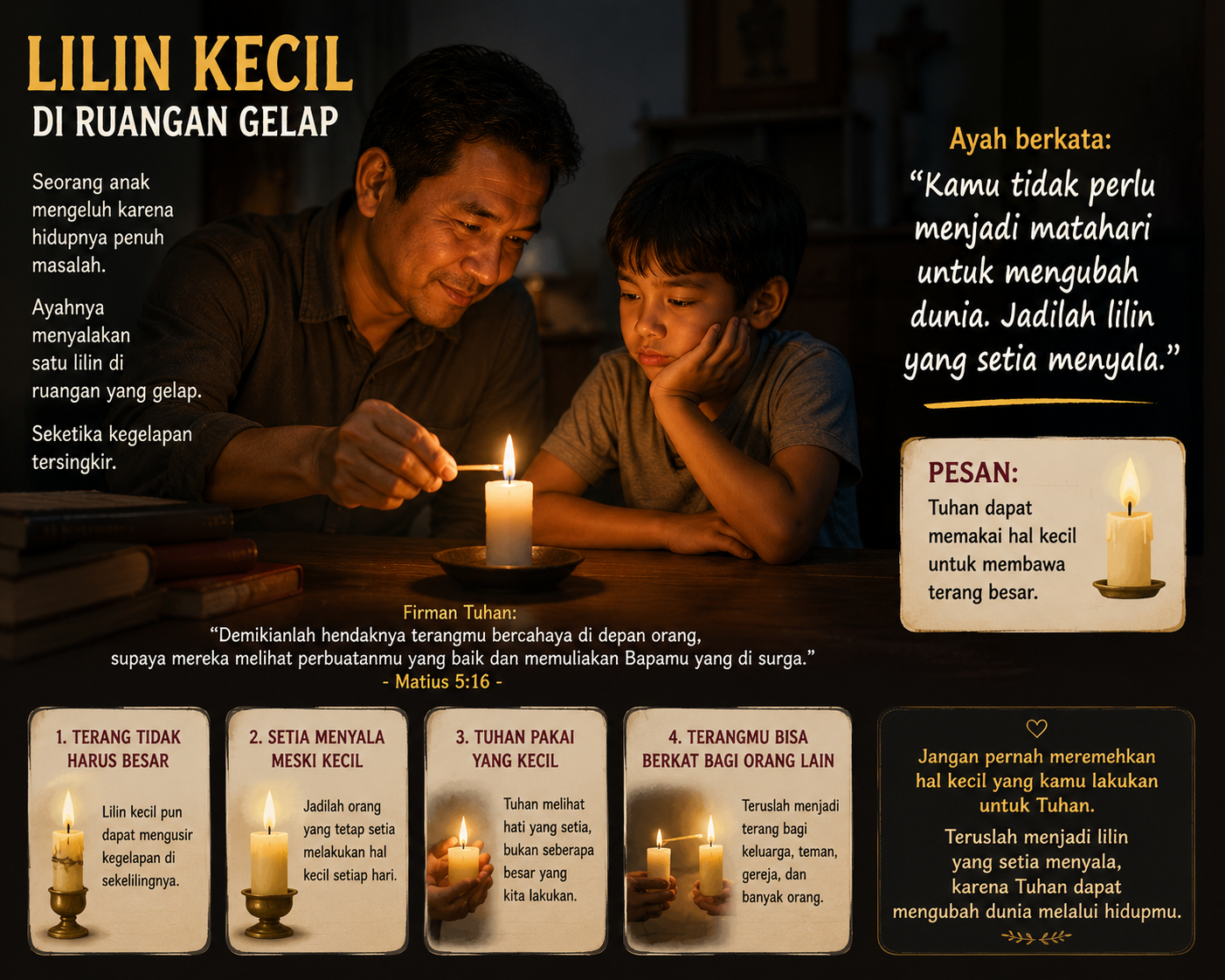 LILIN KECIL DI RUANGAN GELAP  Menjadi Terang di Tengah Dunia